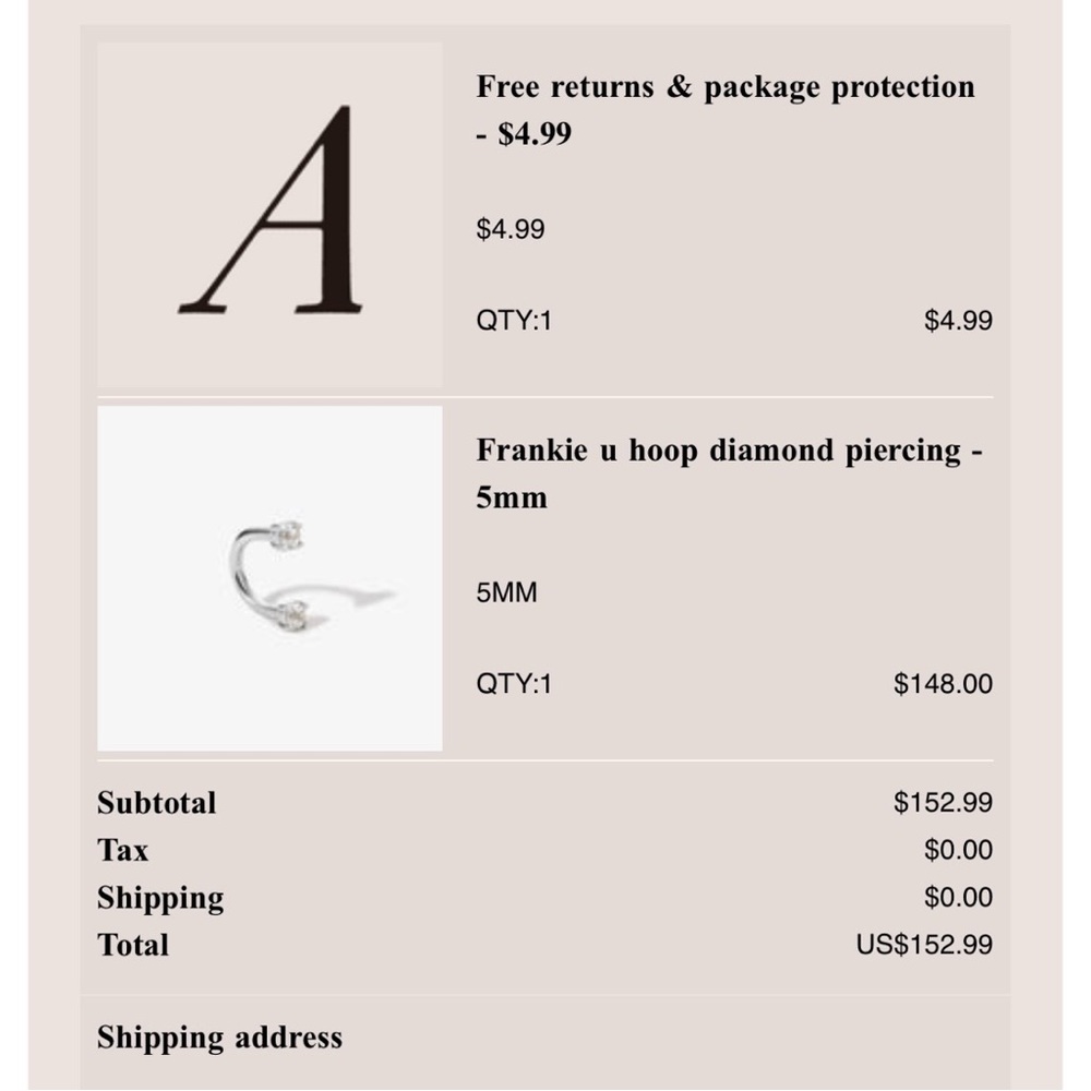 Adornmonde Frankie u hoop diamond piercing